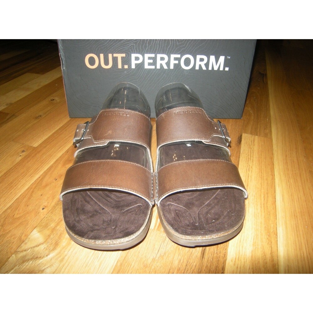 Brand New Mens Dark Earth Merrell Downtown Slide Buckle Shoes, Size 13